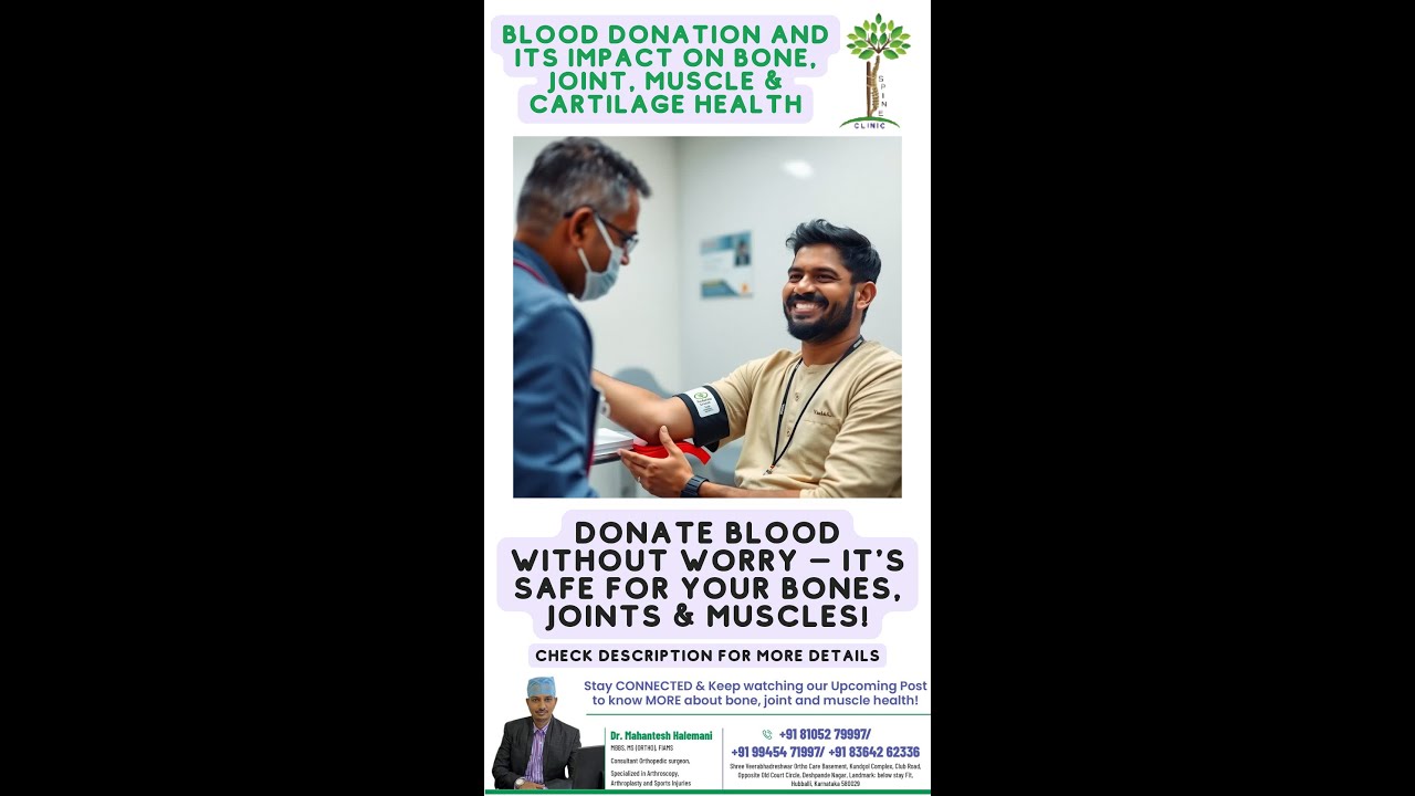 Blood Donation and Its Impact on Bone, Joint, Muscle & Cartilage Health Donate Blood Without Worry