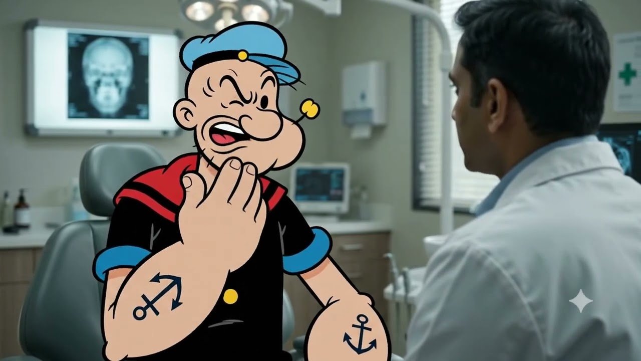 when the popeye the sailor man visits a doctor | why to visit maxillofacial surgeon