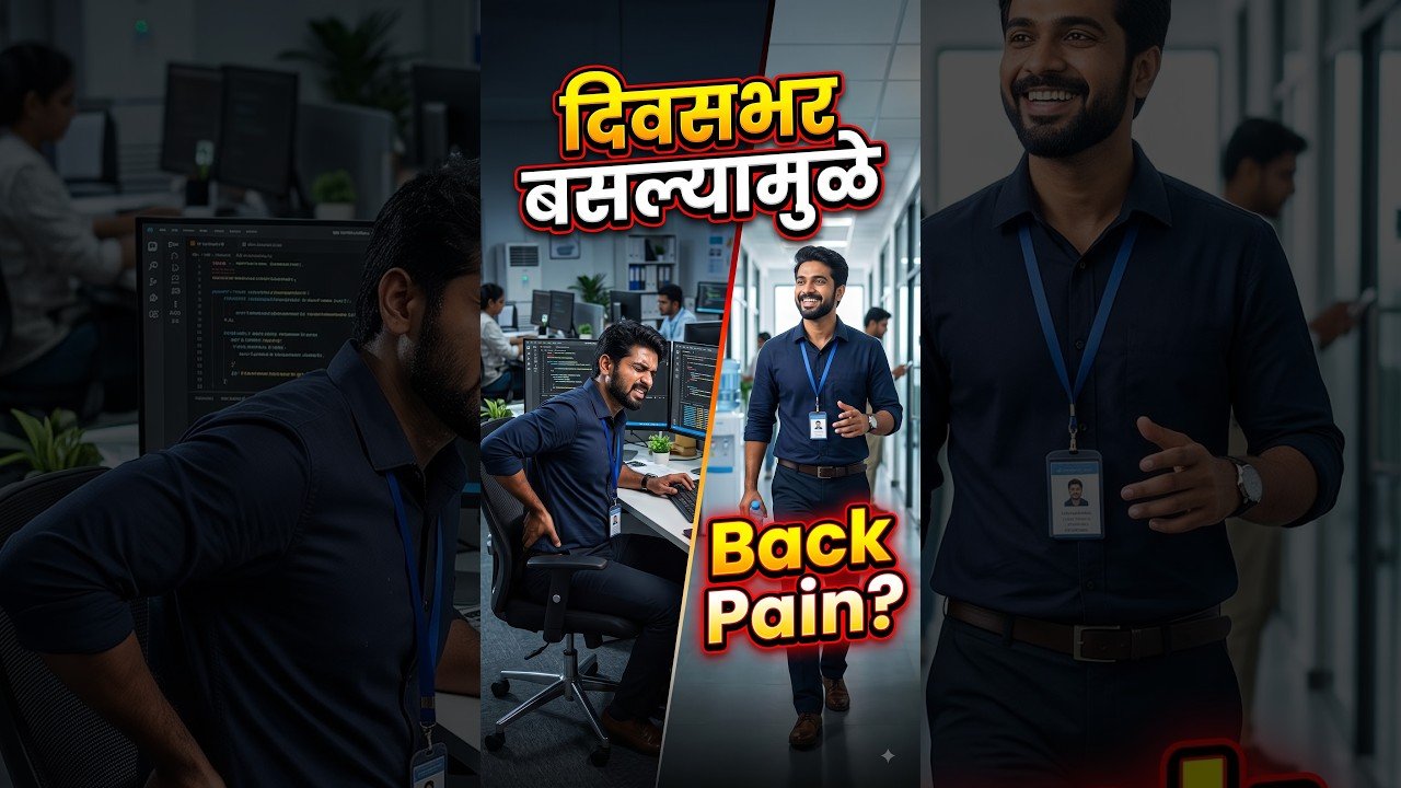 दिवसभर बसल्यामुळे पाठ दुखते? | Back Pain Tips Marathi